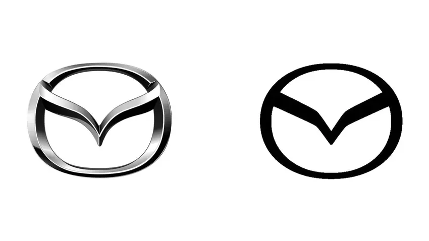 Alte und neue Mazda-Embleme