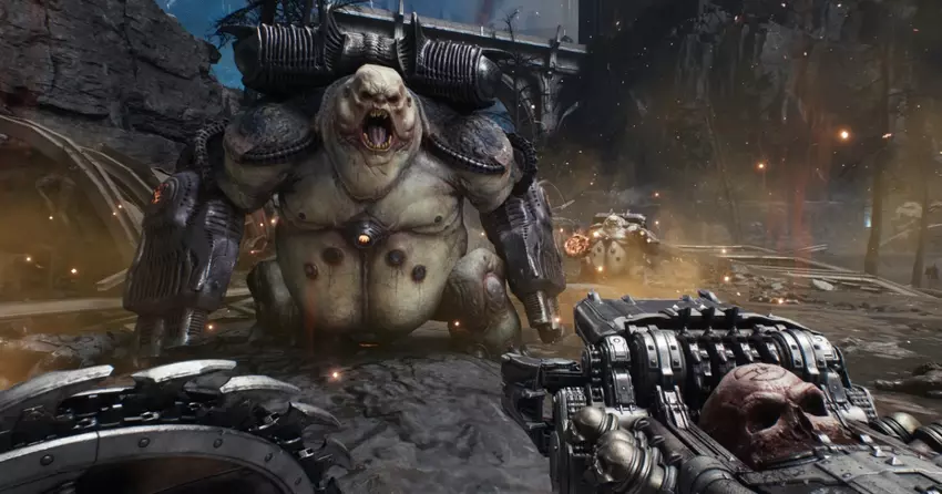 Die Autoren von DOOM: The Dark Ages sprechen über die coole Skullcrusher-Waffe, die vorgefertigte Schädel abschießt