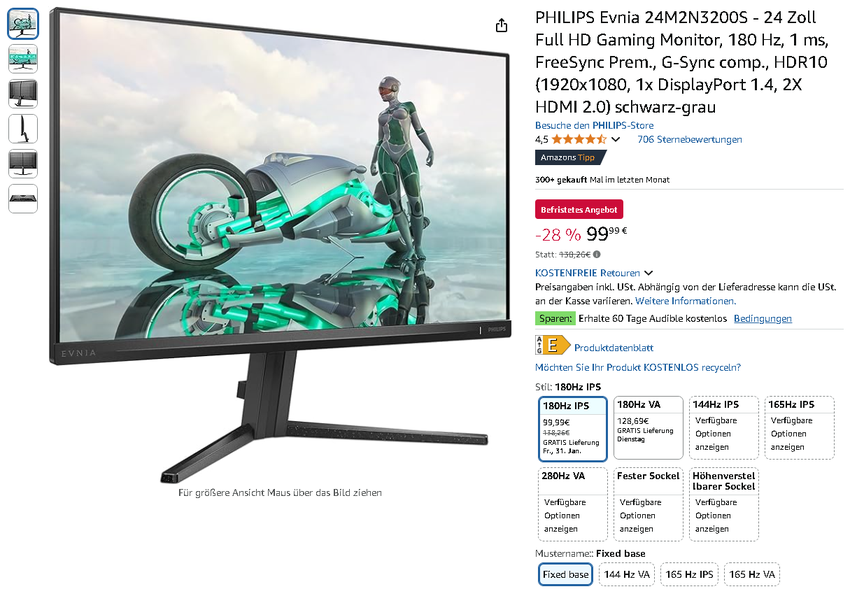 PHILIPS Evnia 24M2N3200S Gaming-Monitor