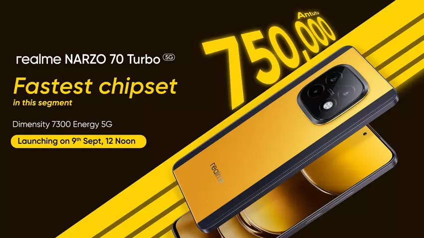Es ist offiziell: realme Narzo 70 Turbo mit MediaTek Dimensity 7300 Energy Chip wird am 9. September auf den Markt kommen