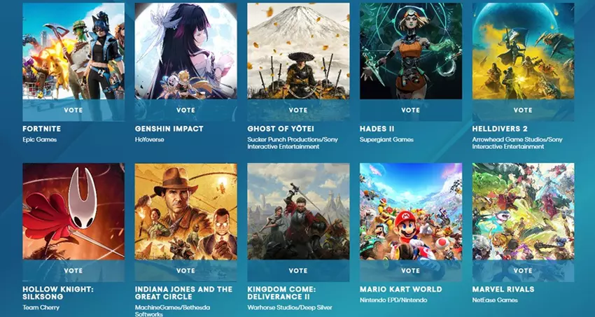 Players' Choice TGA 2025: Beste Spiele