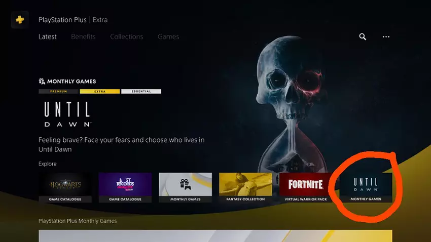 Ein Screenshot der PlayStation Plus-Seite
