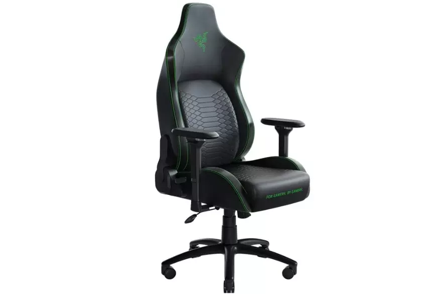 Razer Iskur profi gaming stuhl setup