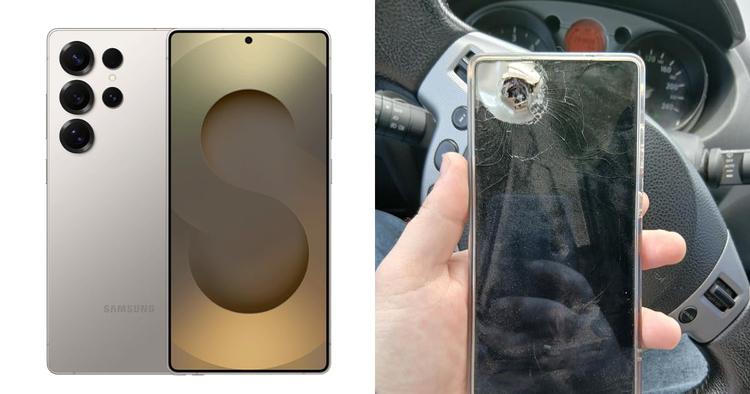 Galaxy S25 Ultra nimmt Geschosse auf ...