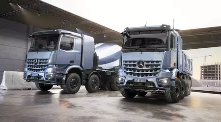Mercedes-Benz hat den Elektro-Lkw eArocs 400 vorgestellt - einen Betonmischer und -kipper mit null Emissionen