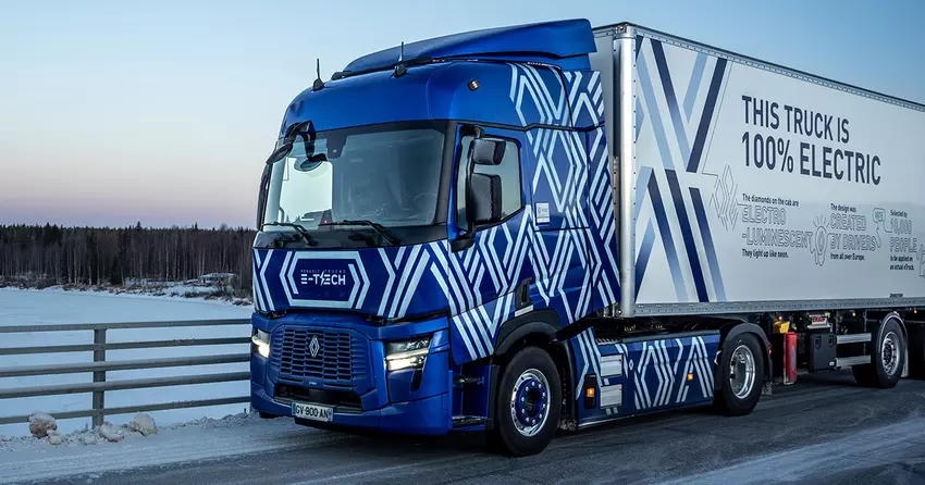 Die Roadshow fand bei Temperaturen von bis zu -19°C statt: Der Elektro-Lkw Renault Trucks Diamond Echo legte 23.000 Kilometer durch Europa zurück