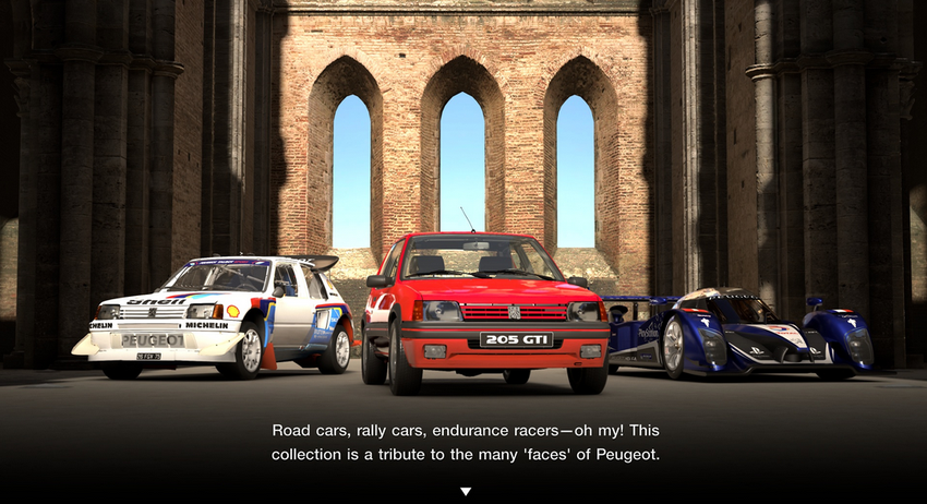 Screenshot der neuen Peugeot-Kollektion im Extra-Menü