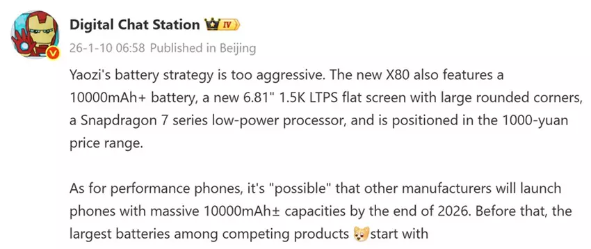 Automatisch übersetzte Nachricht von Digital Chat Station. Quelle: Weibo