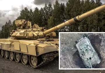 Ukrainische Verteidigungskräfte zerstören russischen Exportpanzer T-90S ...