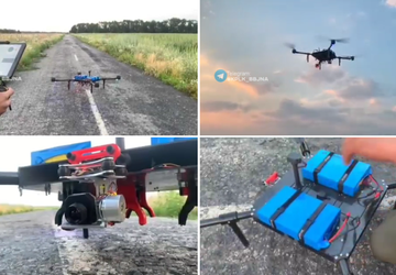 Ukrainische Enthusiasten haben eine große Drohne ...