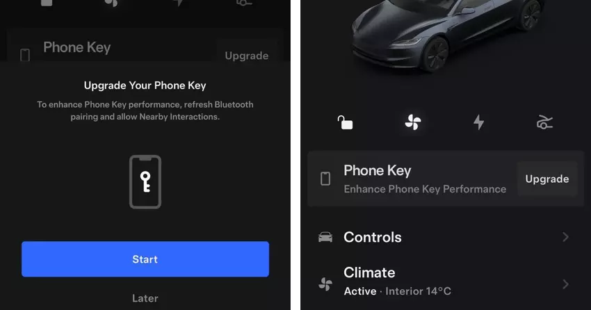 Tesla wird seine Android-App um Ultrabreitband-Unterstützung erweitern
