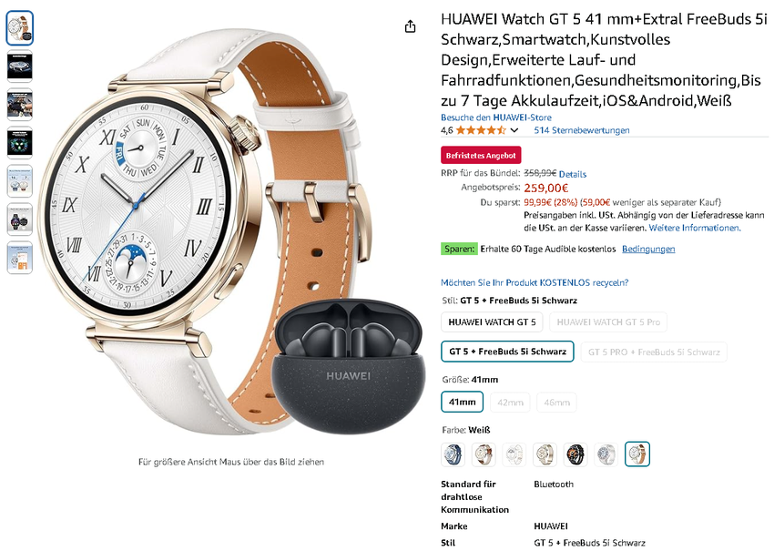 Screenshot der HUAWEI Watch GT 5