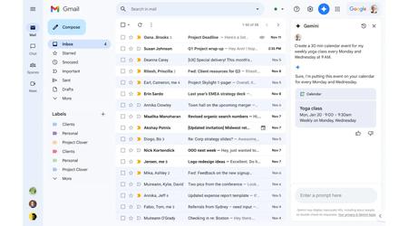 Gmail integriert den Google Kalender in die Gemini-Seitenleiste 