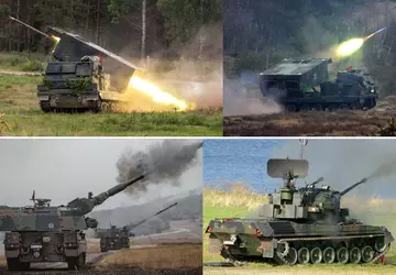 Zehn Panzerhaubitzen PzH 2000, fünf Flugabwehrpanzer ...