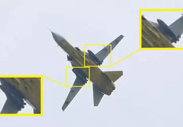 Ukrainischer Su-24M-Bomber mit zwei Storm Shadow-Raketen ...