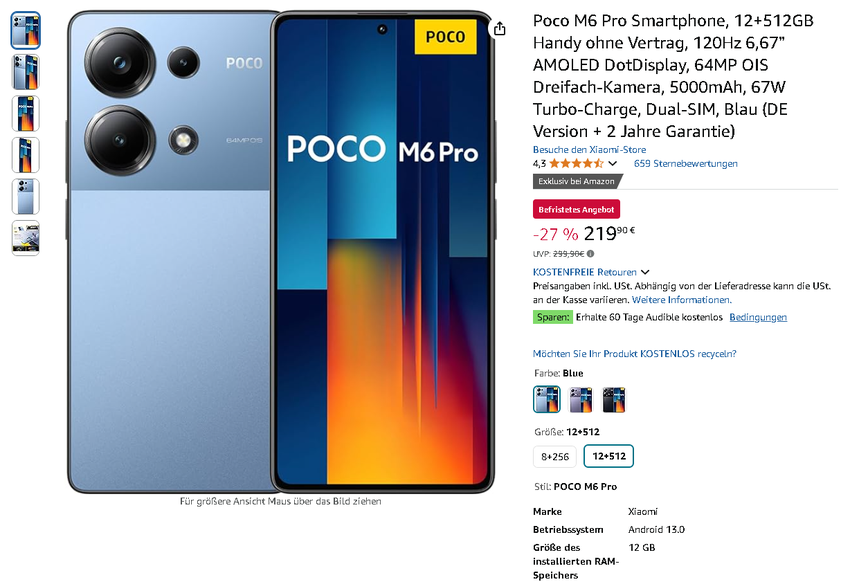 Screenshot der POCO M6 Pro