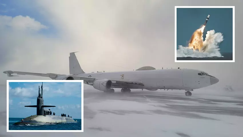 Die USA erschrecken Russland mit dem E-6B Mercury Weltuntergangsflugzeug, das den Start von Trident II D5 Interkontinentalraketen mit 475-Kilotonnen-Atomsprengköpfen steuert