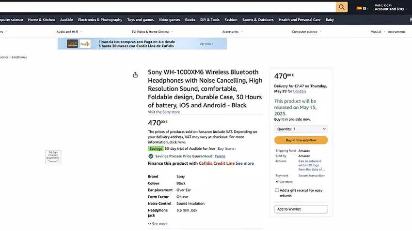 Screenshot von Amazon