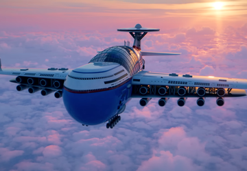 Sky Cruise ist ein nuklearbetriebenes Flughotel ...