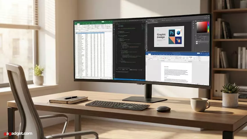 gekrümmter Ultrawide-Monitor Produktivität