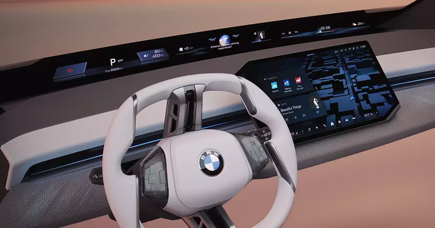 BMW hat für Fahrzeuge der Neuen Klasse eine Panoramawindschutzscheibe in voller Breite eingeführt