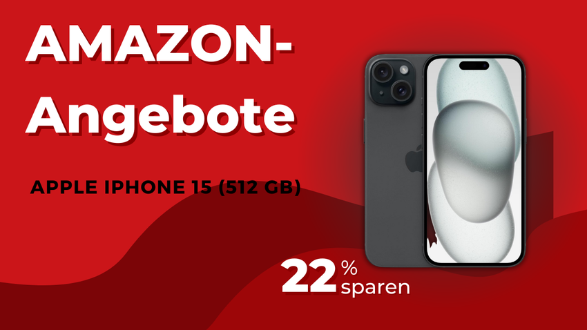 Apple iPhone 15 (512 GB) - Jetzt mit 22% Rabatt für 959,00€ statt 1.229,00€!