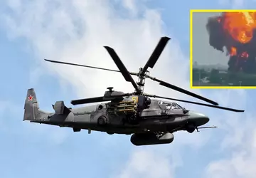 Ka-52-Hubschrauber wich einer Strela-10-Rakete aus und ...