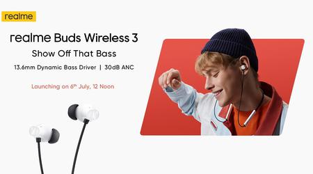 realme stellt am 6 Juli die Buds Wireless 3 Kopfhörer mit ANC und Spatial Audio für unter $40 vor