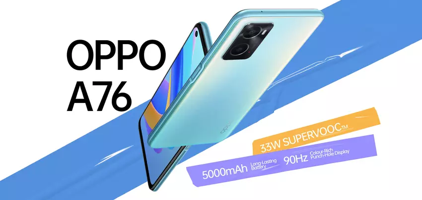 OPPO A76 4G: 90-Hz-Bildschirm, Snapdragon 680-Chip, IP54-Schutz und 5000-mAh-Akku für 215 US-Dollar