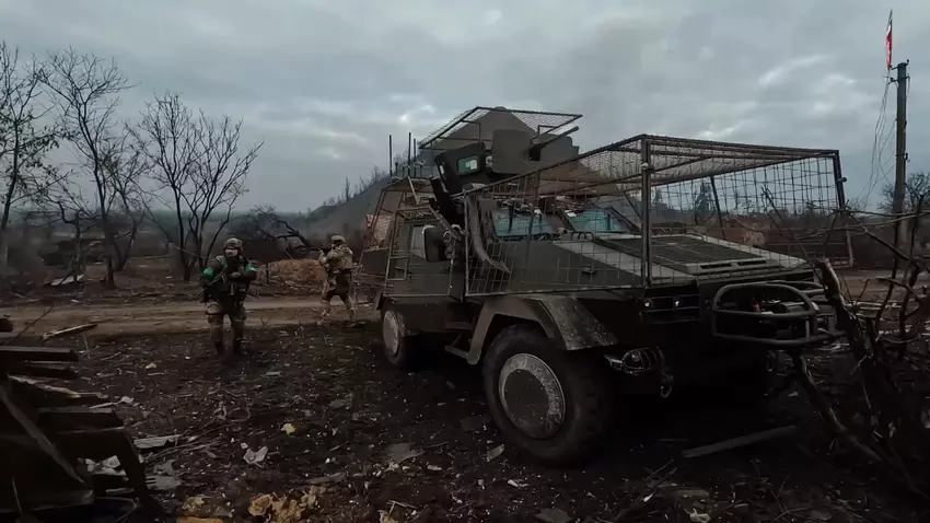 Das gepanzerte Fahrzeug Oncilla der Brigade "Luty". Illustration: Luty-Brigade der NPU