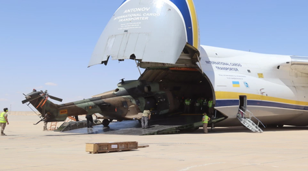 Ukrainische An-124 Ruslan transportierte spanische Hubschrauber in den Irak 