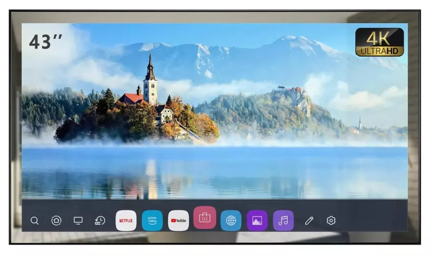 elecsung 43-Zoll-4K-UHD TV Einbauspiegel Bad