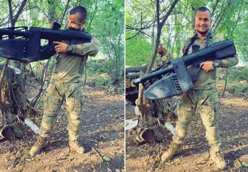 Ukrainisches Militär stellt futuristische Drohnenabwehrkanone DroneDefender ...