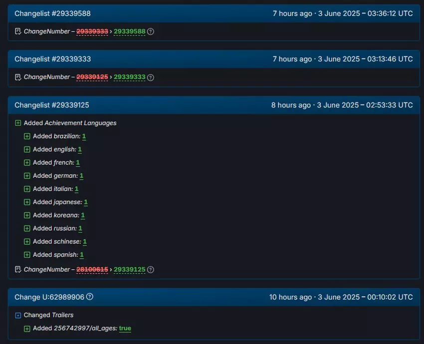 Screenshot der SteamDB-Seite des Spiels