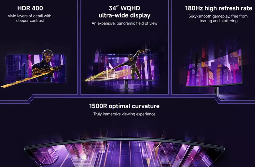 Xiaomi G34WQi 2026 Gaming-Monitor auf Display