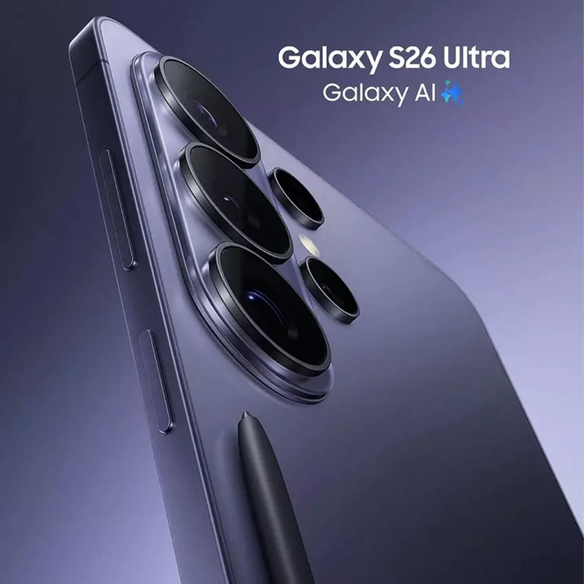 Render des Galaxy S26 Ultra in 'Kobalt Violett'