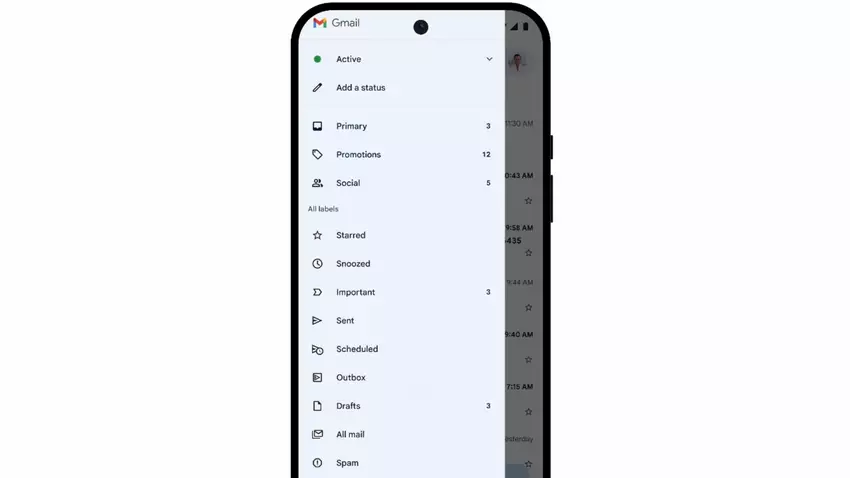 Gmail Mobile-App-Oberfläche auf Android