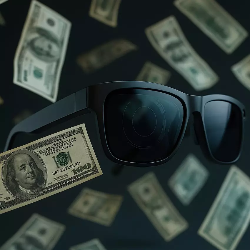 Illustratives Bild einer intelligenten Brille mit den Kosten