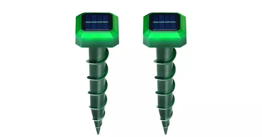 Muyfguo 2er-Pack Solar-Energie-Ultraschall-Wühlmausabwehr
