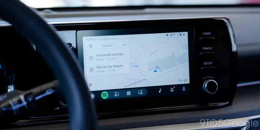 Neues Google Maps-Design in Android Auto: Die Karte befindet sich jetzt in der Mitte des Bildschirms