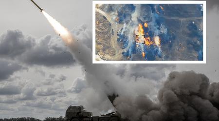 HIMARS zerstörte ein russisches Depot mit Munition und AT-16 Scallion Panzerabwehrraketen für Ka-52 Kampfhubschrauber