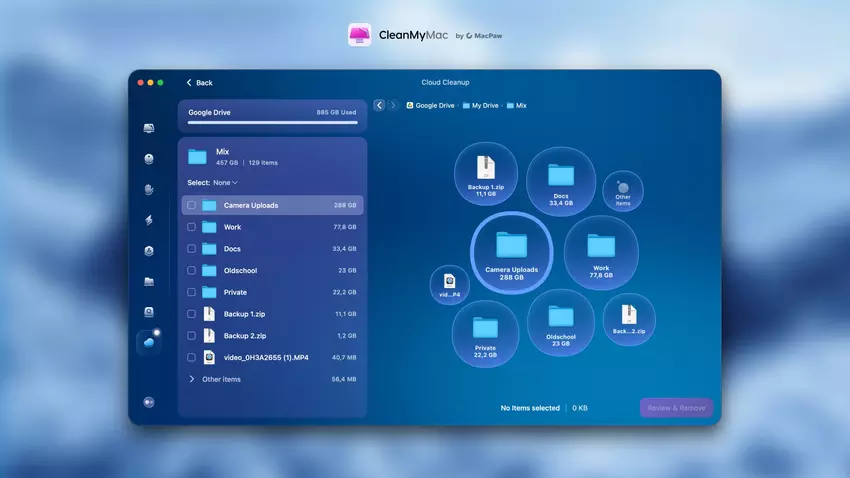 Die Arbeit von CleanMyMac Cloud Cleanup. Illustration: MacPaw