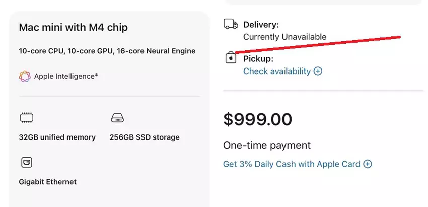 Mangel an Mac mini und Mac Studio im Apple Store
