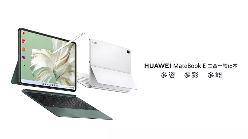 Huawei enthüllt das Design des MateBook E 2023 vor der Ankündigung: 2-in-1-Gerät mit dünnen Rändern, Tastatur, Stift und Windows 11 an Bord