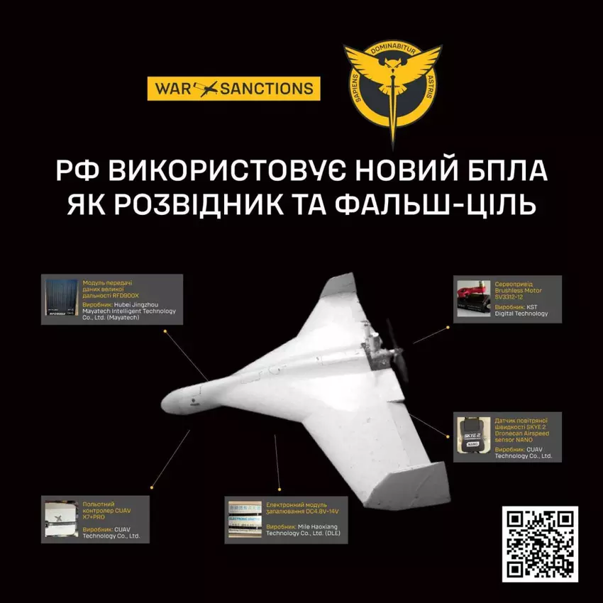 Chinesische Komponenten in einem neuen russischen UAV. Illustration: GUR