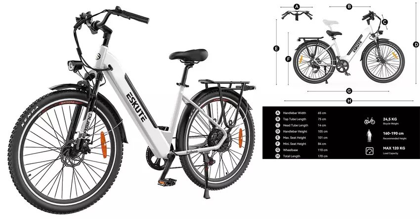 ESKUTE E-Bike Polluno Plus beste E-Bikes zur Lieferung