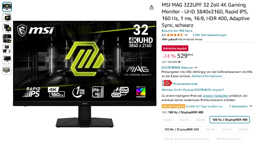MSI MAG 322UPF Gaming Monitor