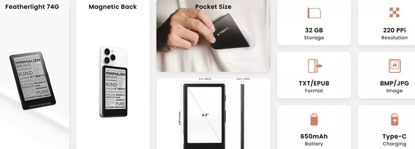 Xteink X4 E-Book Rückansicht