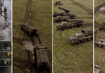 Die ukrainischen Streitkräfte zeigten einen Konvoi ...