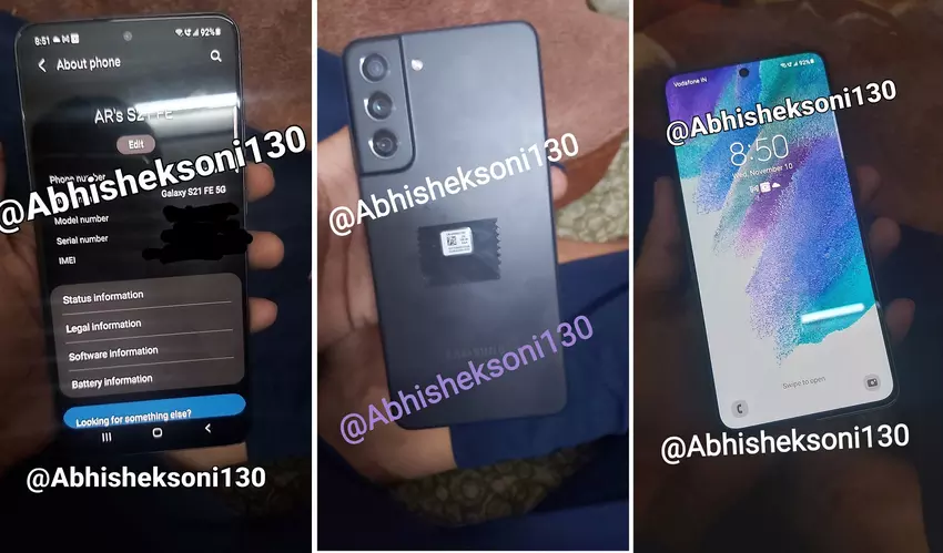 Die ersten "Live"-Fotos des Samsung Galaxy S21 FE sind ins Netz durchgesickert